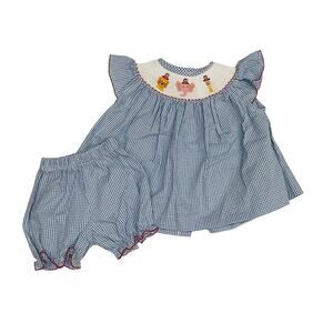 NWT Ruth & Ralph 12M Uncle Sam Patriotic Zoo Animals Annabelle Bloomer Set